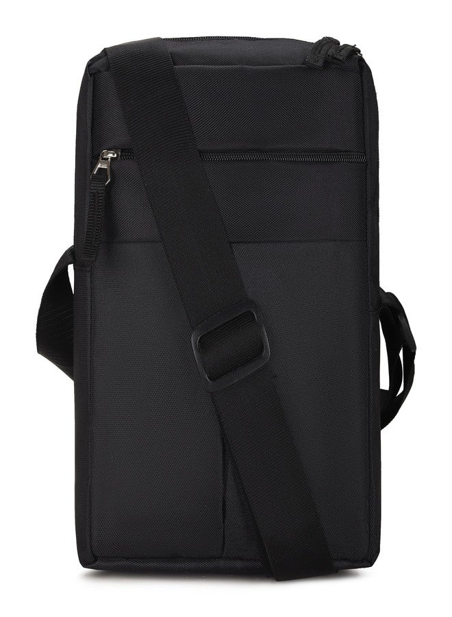 SKUGG Compact Crossbody Sling Bags for Men & Women |10 Inch Stylish Padded Mini Sling Bag | Travel Side Bag Office Bag Shoulder Bag Travel Pouch Leisure Bag Money Bag for Unisex Adults-Black - Image 1